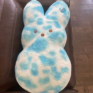 Jumbo Peeps Easter Bunny Plush Rainbow Blue White 42" Giant Stuffed Toy Pillow